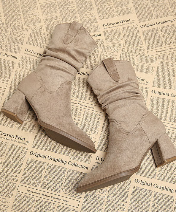 Bottes pour femme à talon compensé et bout pointu 2