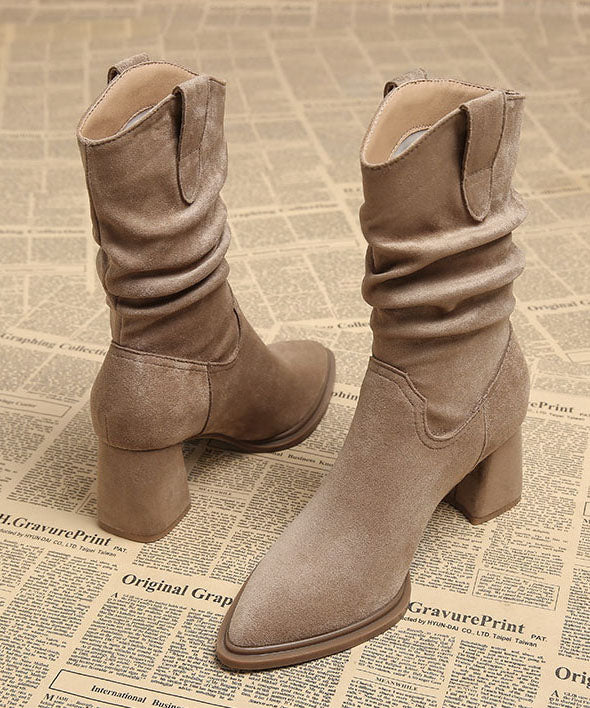 Bottes pour femme à talon compensé et bout pointu 3