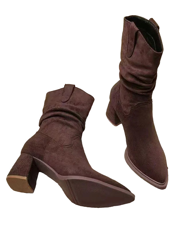 Bottes pour femmes à talon compensé et bout pointu 0
