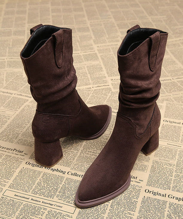 Bottes pour femmes à talon compensé et bout pointu 2