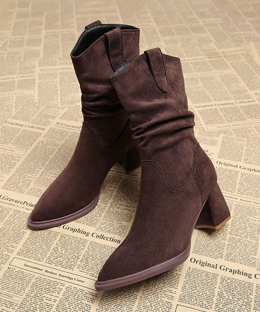 Bottes pour femmes à talon compensé et bout pointu 3
