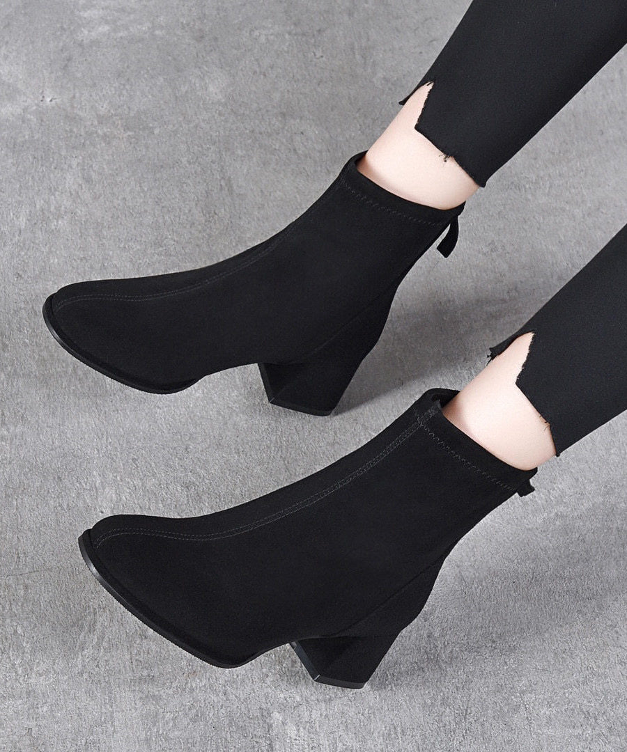 Bottines Femme Épaisses Ajustées Chic 2