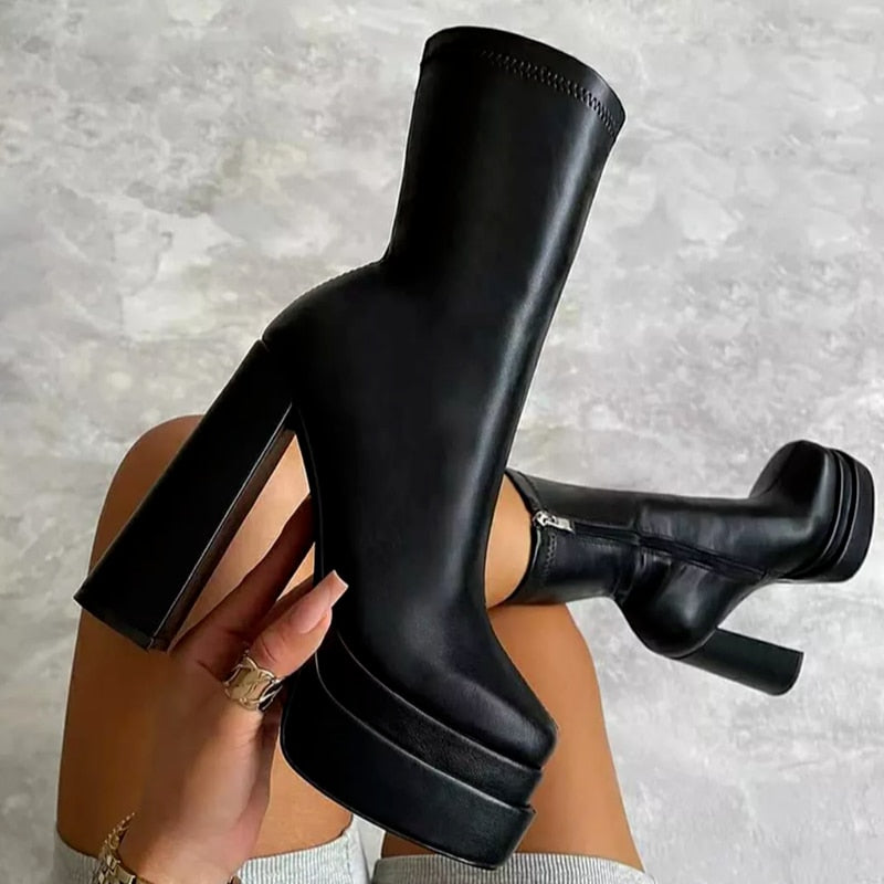 Bottines Femme Plates Tendance avec Hauteur de Plateforme 2
