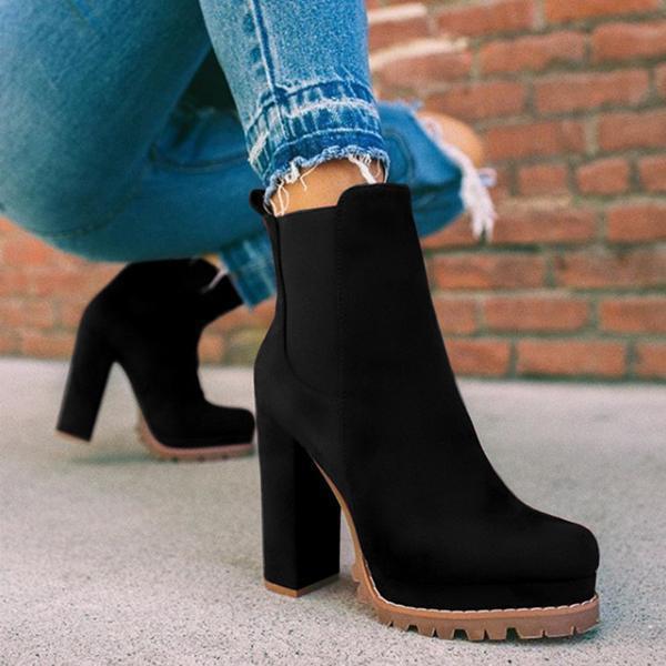 Bottines Femme à Bout Rond Style Urbain 0