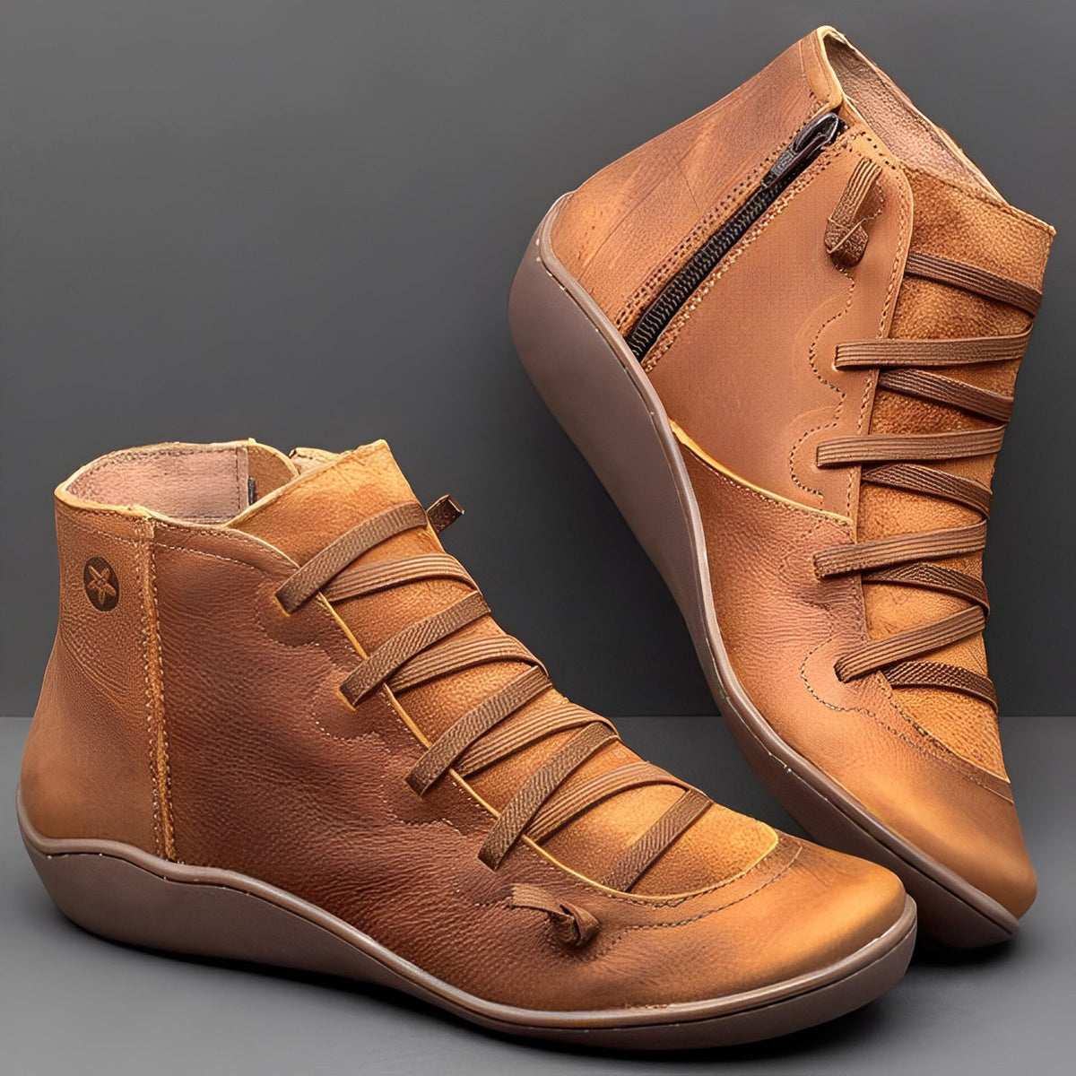 Bottines à Lacets pour Femmes avec Fermeture Éclair 2