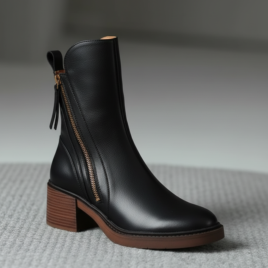 Bottines en cuir pour femmes à talons confortables 6