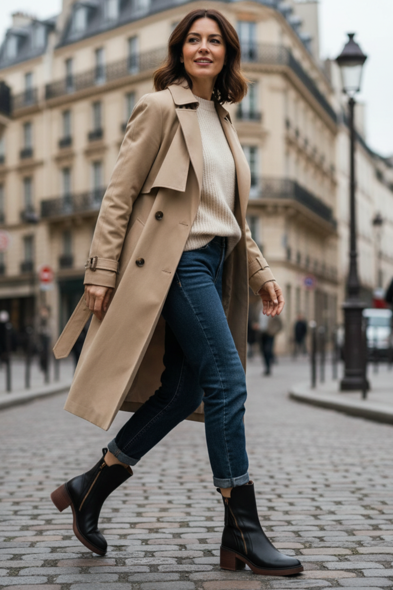 Bottines en cuir pour femmes à talons confortables 7