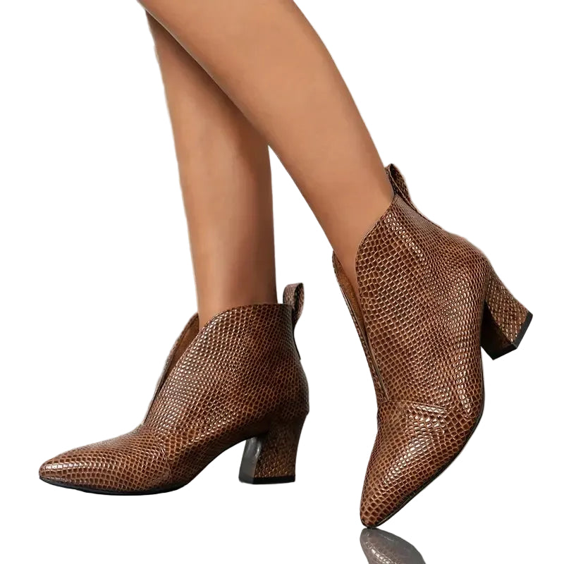 Bottines pour Femmes à Texture Reptile 5