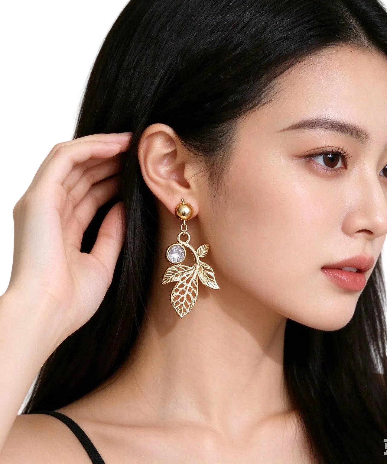 Boucles D'oreilles Pendantes Femme Feuille Ajourée 2