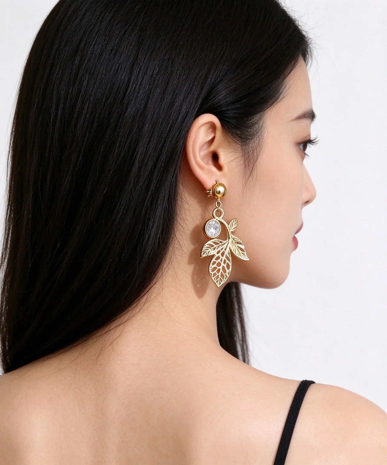 Boucles D'oreilles Pendantes Femme Feuille Ajourée 4