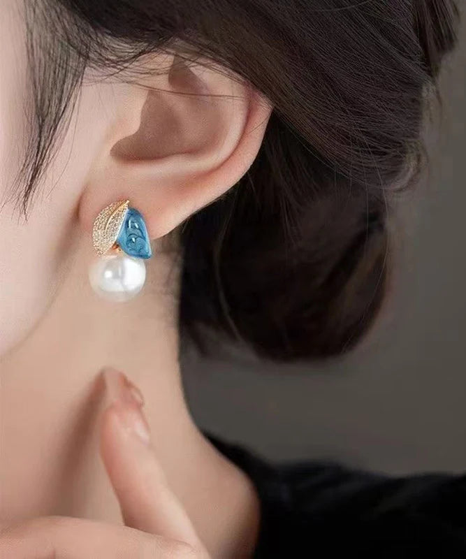 Boucles d'oreilles pendantes asymétriques feuilles pour femme 3