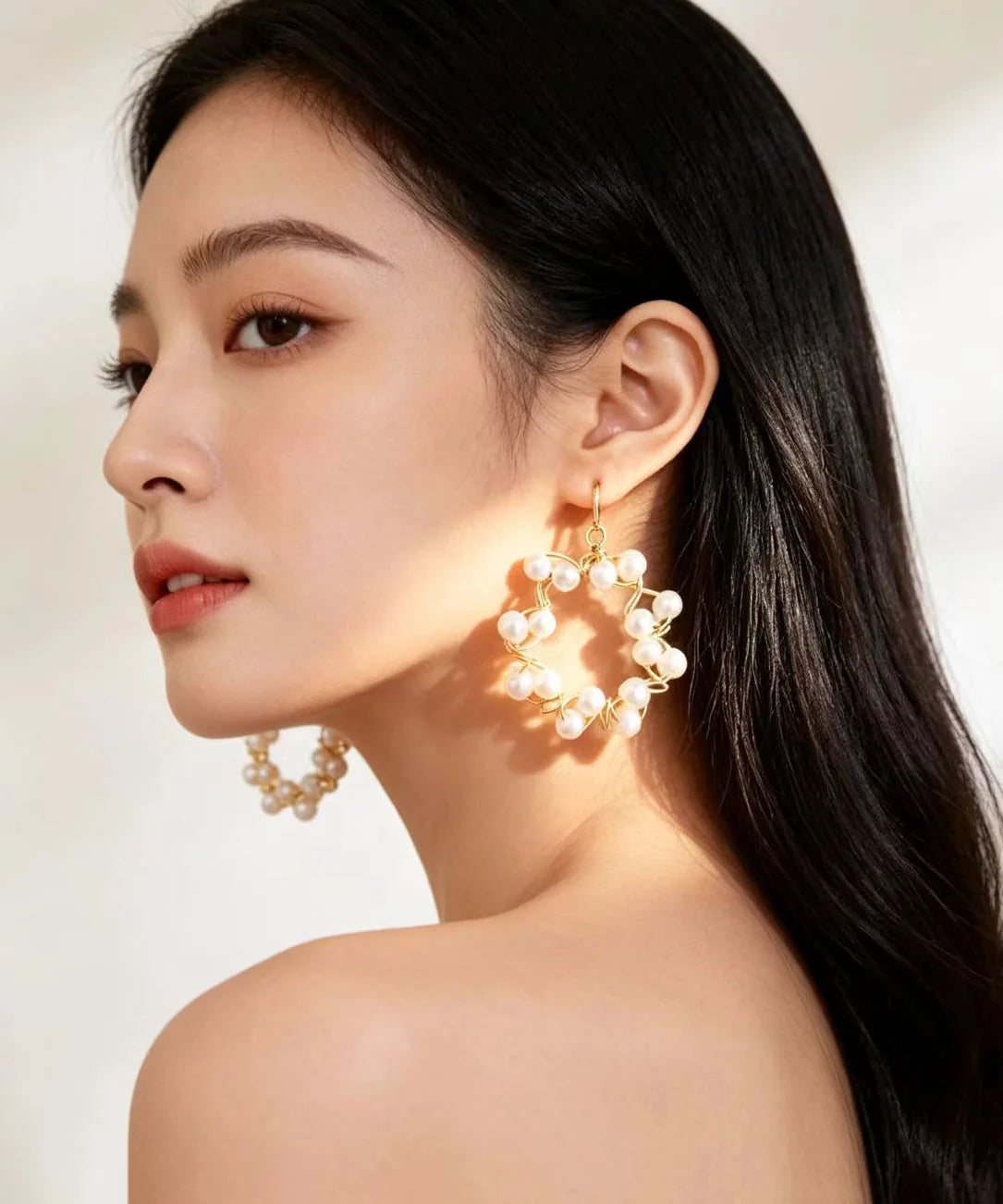 Boucles d'oreilles pendantes en forme d'anneau pour femme 4