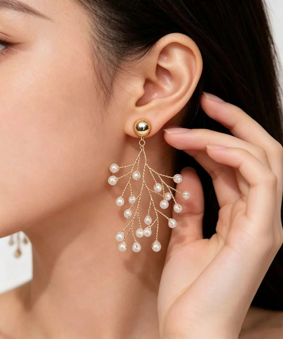 Boucles d'oreilles pendantes pour femme avec motif vigne 4