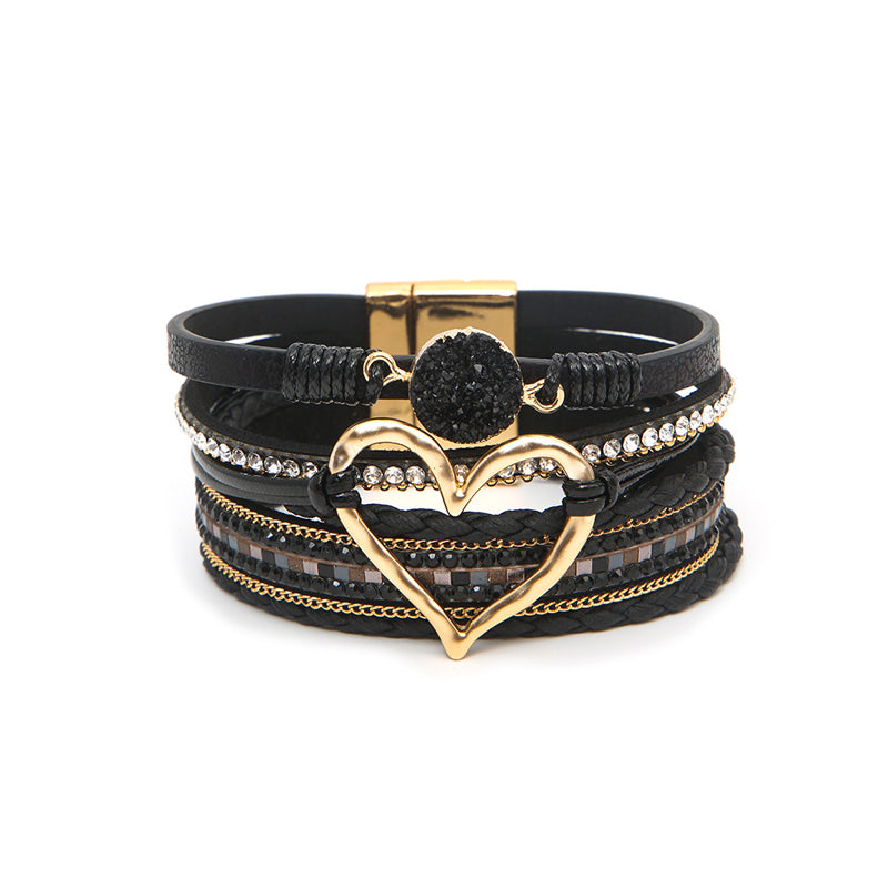 Bracelet Femme Bohème Motif Coeur Éclatant 8