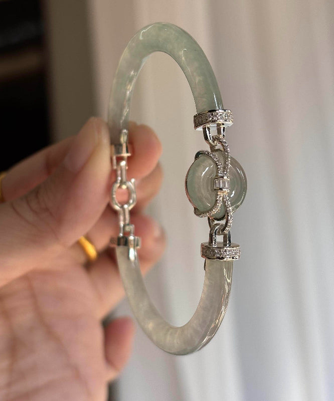 Bracelet Femme Incrusté Jade Design Raffiné 3