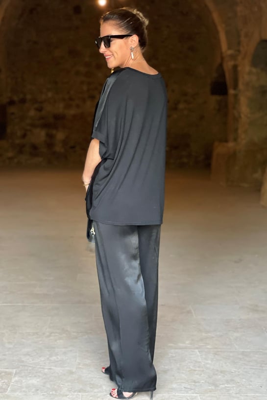 Robe Femme de Soirée Élégante en Satin à Deux Parties-6