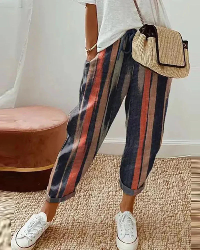 Variant image for Pantalon Fluide Femme Élégant en Lin Confortable-4