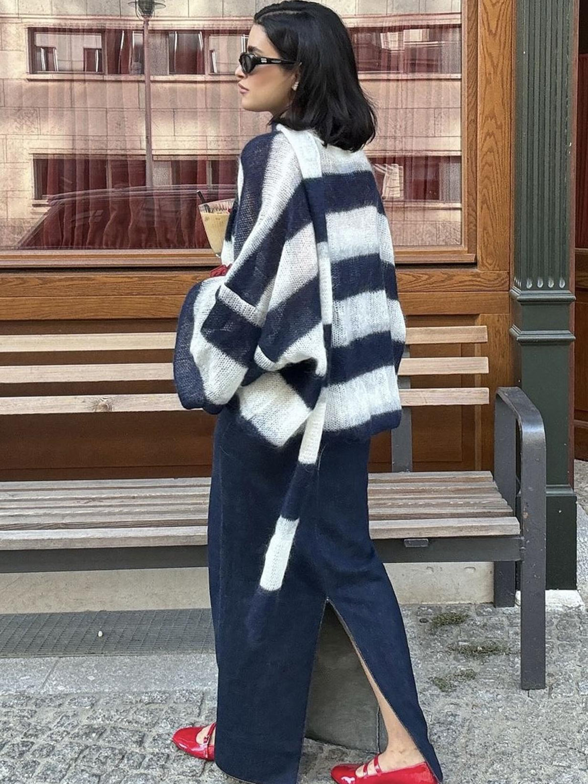 Cardigan Ample à Rayures pour Femme 4