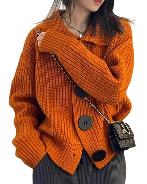 Cardigan Femme Classique à Gros Boutons 0