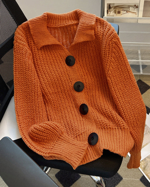 Cardigan Femme Classique à Gros Boutons 1