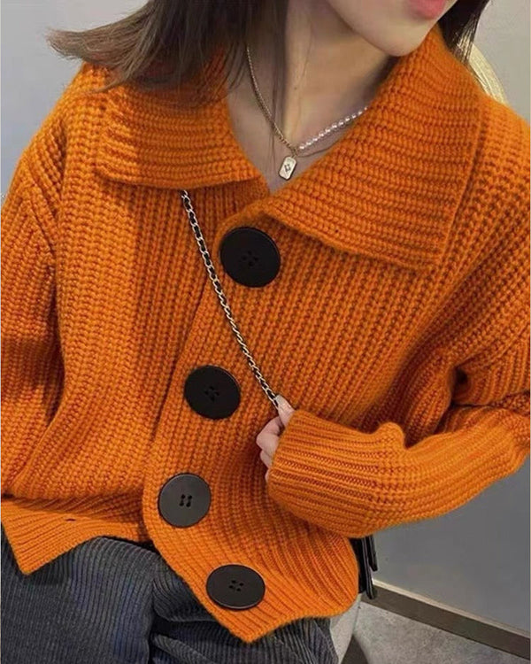 Cardigan Femme Classique à Gros Boutons 2