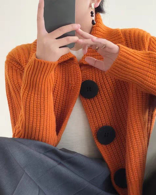 Cardigan Femme Classique à Gros Boutons 3