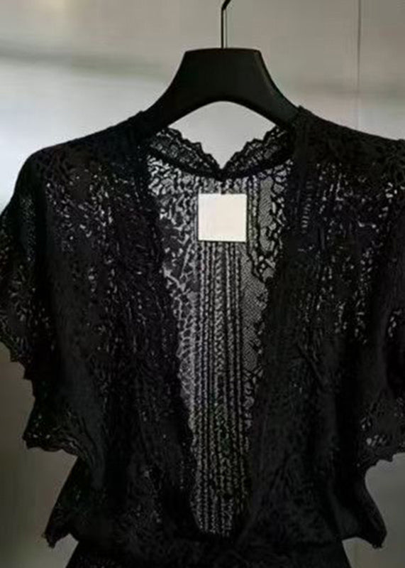 Cardigan Femme Dentelle Col en V 3