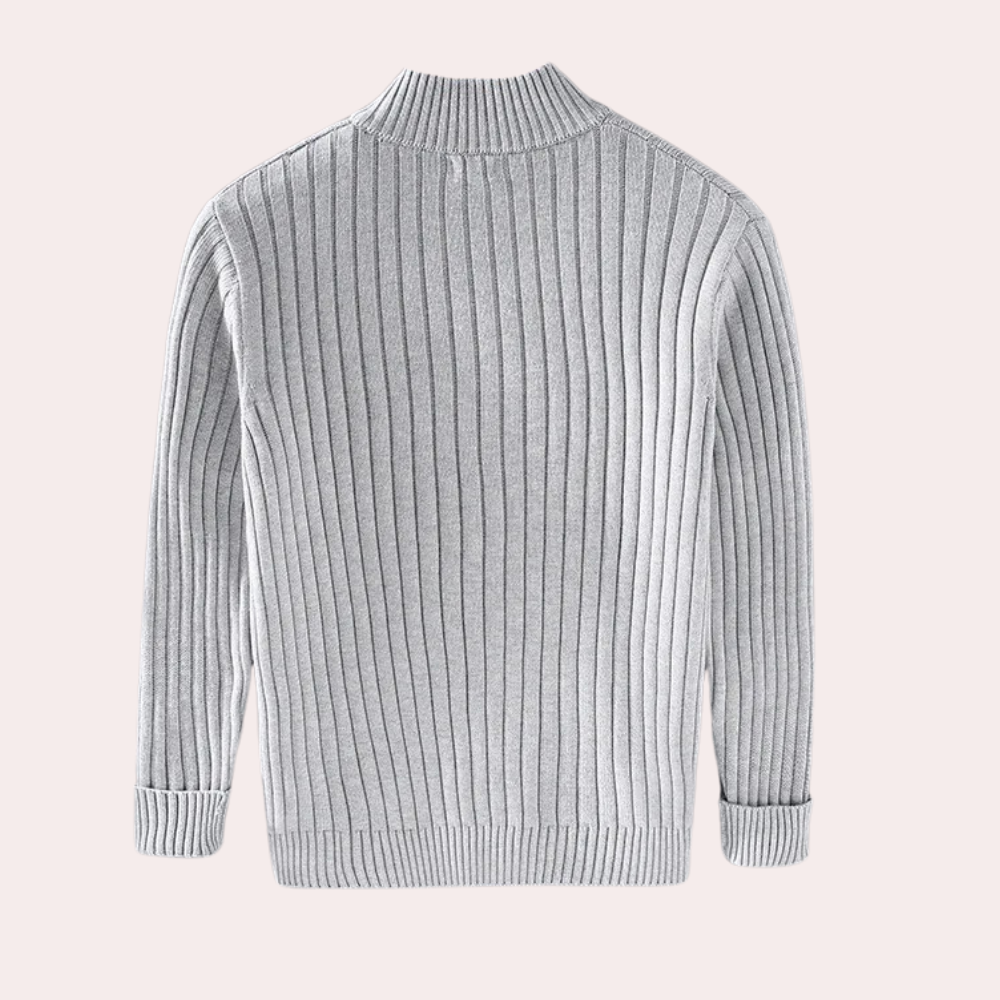 Cardigan Zippé Homme Moderne avec Détails Tricotés 1