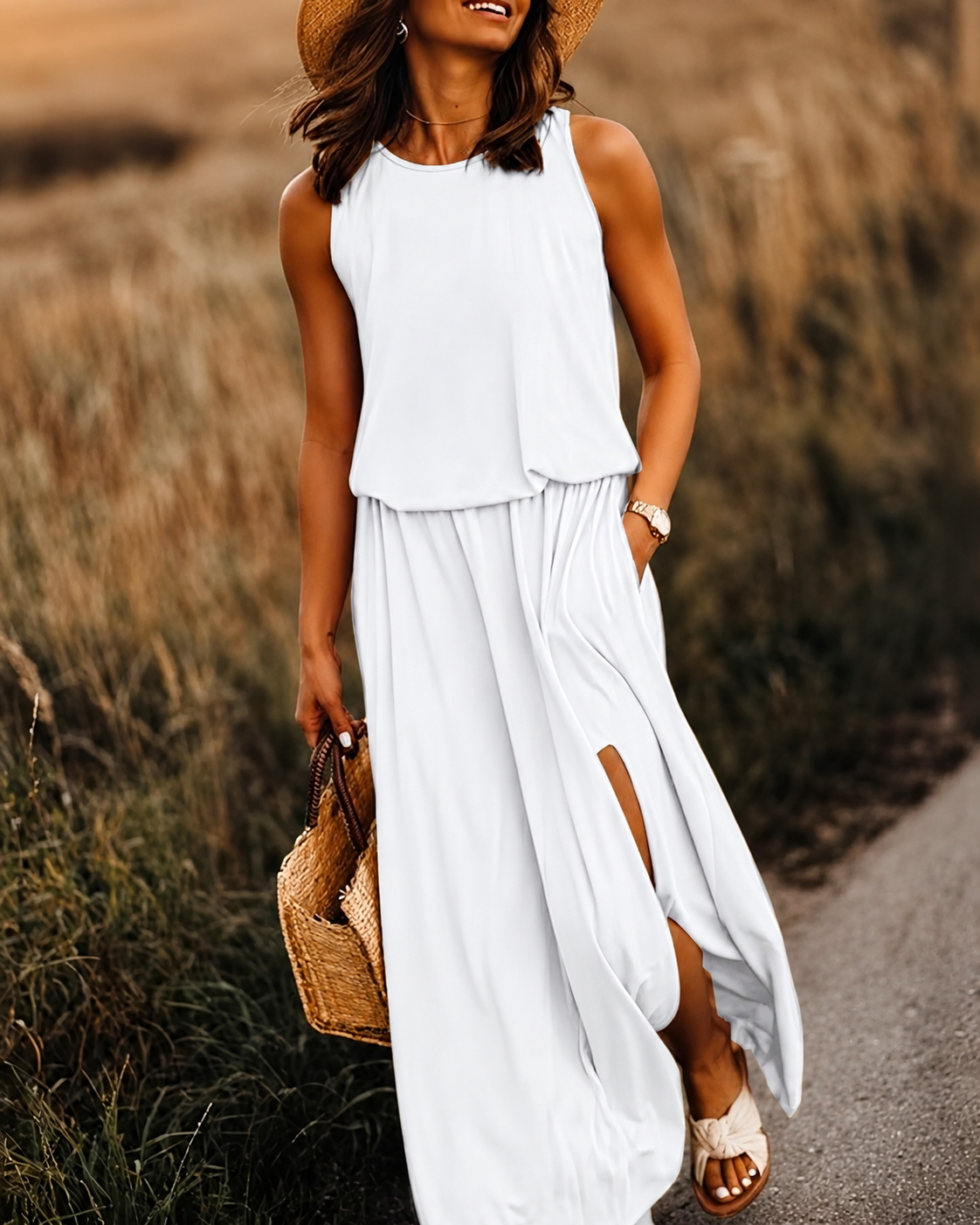 Robe Longue Femme Été Tissu Léger Maxi Confortable