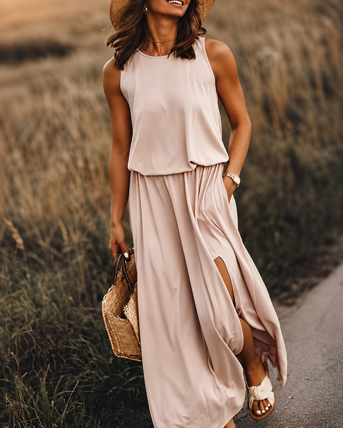 Robe Longue Femme Été Tissu Léger Maxi Confortable