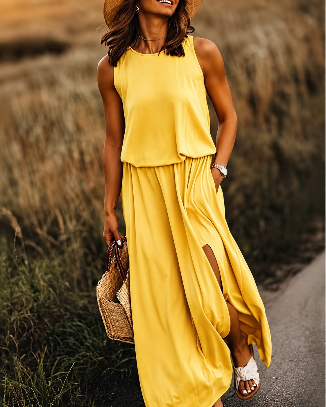 Robe Longue Femme Été Tissu Léger Maxi Confortable