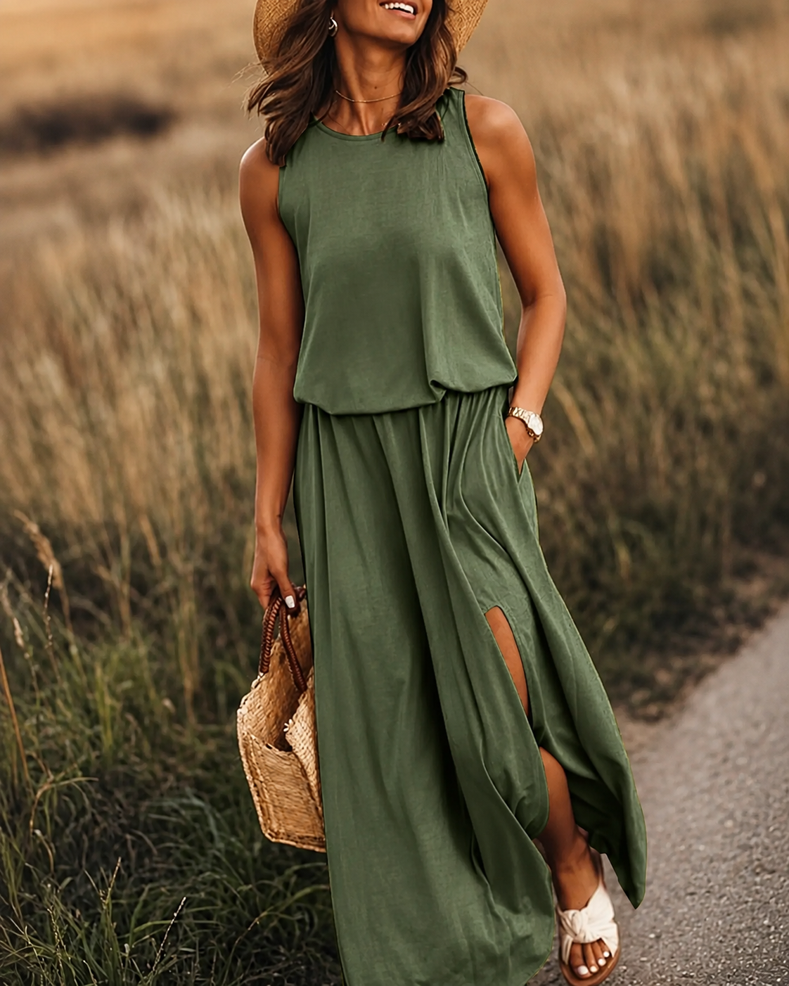 Robe Longue Femme Été Tissu Léger Maxi Confortable
