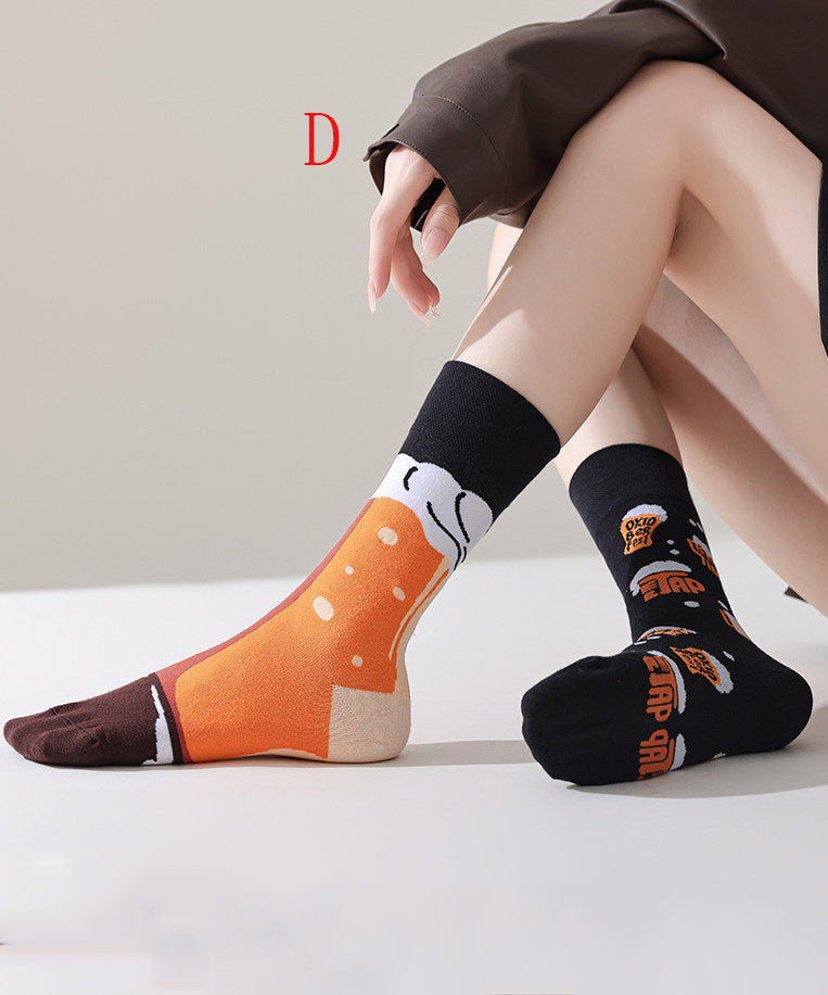 Chaussettes Mi-Mollet Design Asymétrique pour Femme 3