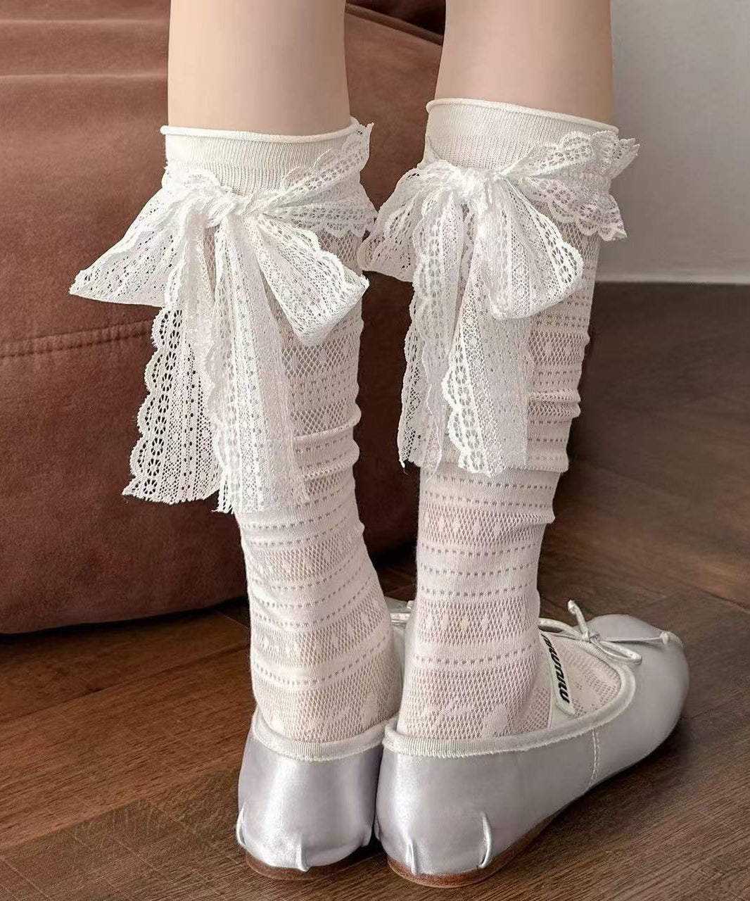 Chaussettes d'été à nœud en dentelle pour femmes 0