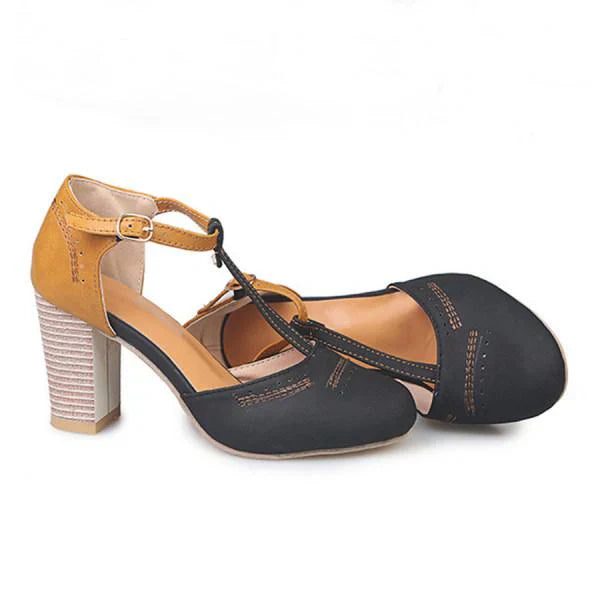 Chaussures Mary Janes à Talons Épais pour Femmes Printemps 2