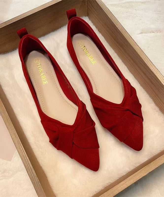 Chaussures Plates Femmes Rouges à Bout Pointu 0