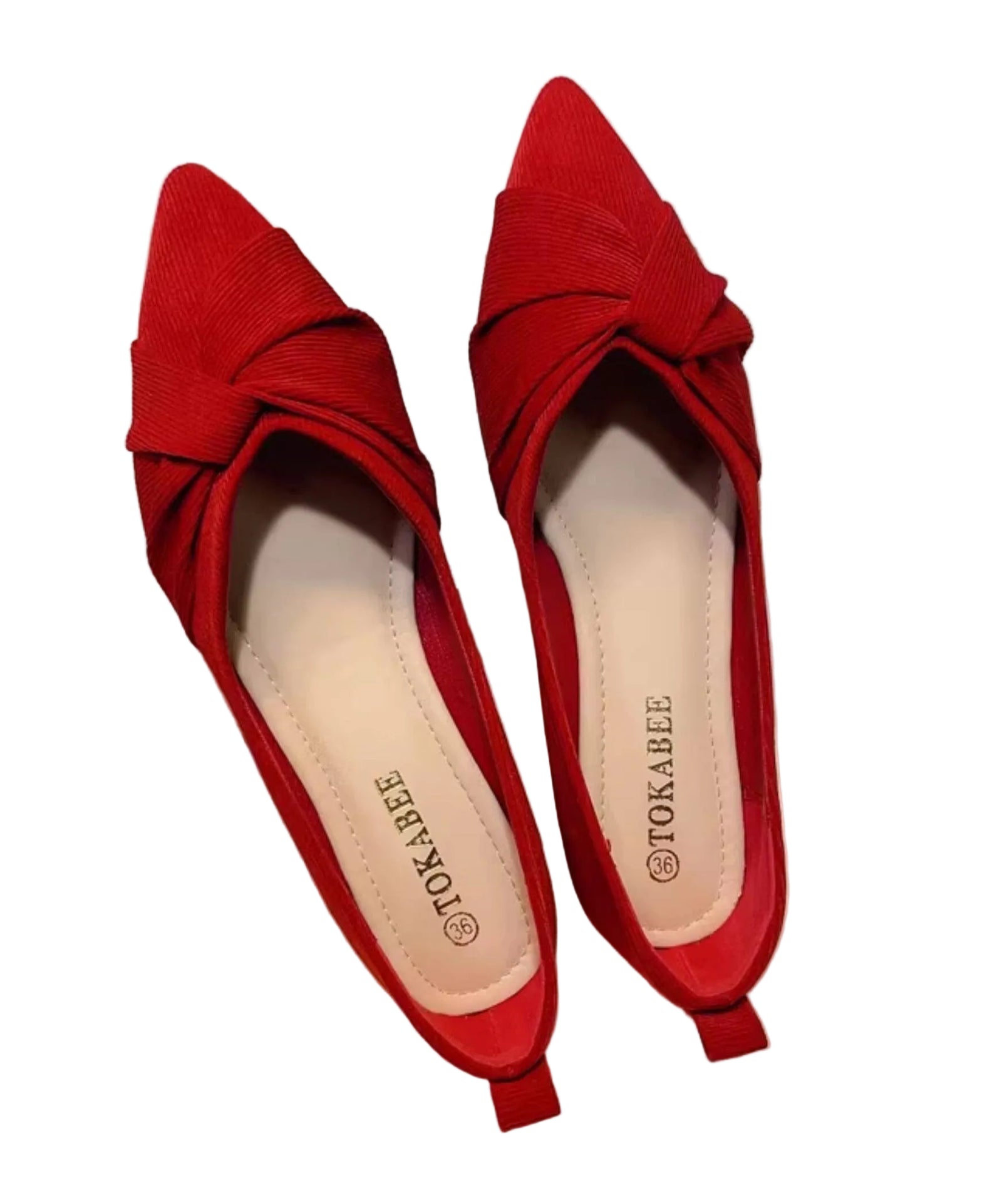 Chaussures Plates Femmes Rouges à Bout Pointu 2