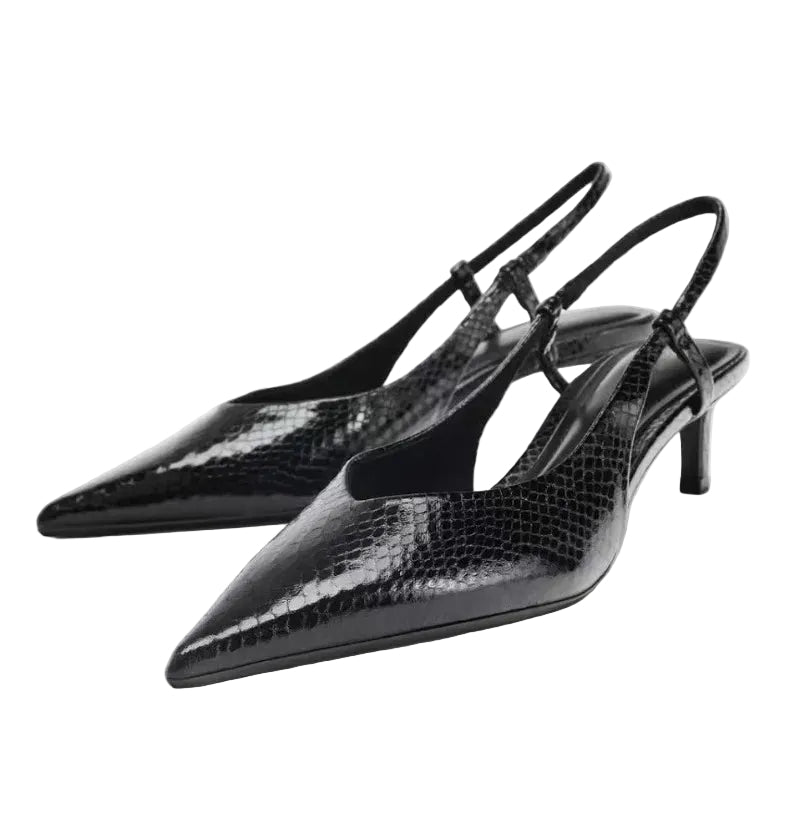 Chaussures à Talons Slingback Femme en Python 0
