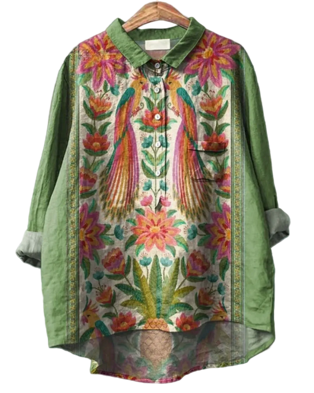 Chemise Boutonnée Femme à Motif Floral 0