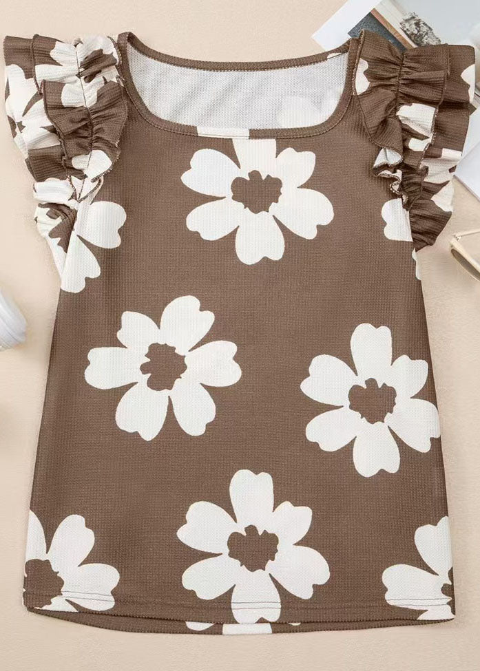 Chemise Femme Col Carré Imprimée Style Estival 2