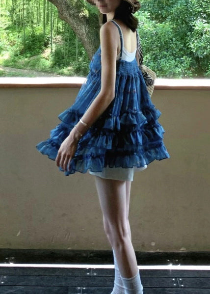 Chemise Femme Sans Manches Col V Imprimée Volants Chic 3