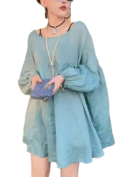 Chemise Femme Surdimensionnée Col Rond à Lacets Décontractée Été 0