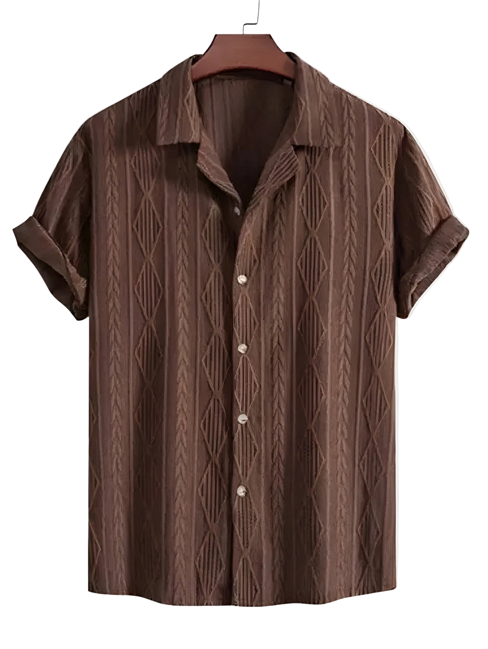 Chemise Homme Décontractée à Motif Géométrique 0