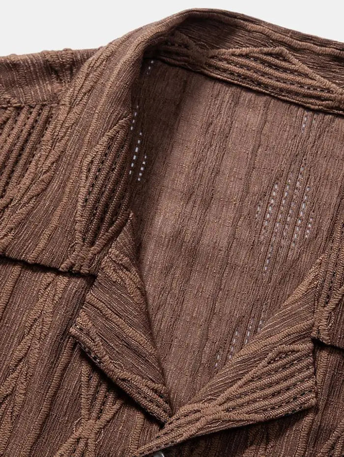 Chemise Homme Décontractée à Motif Géométrique 2