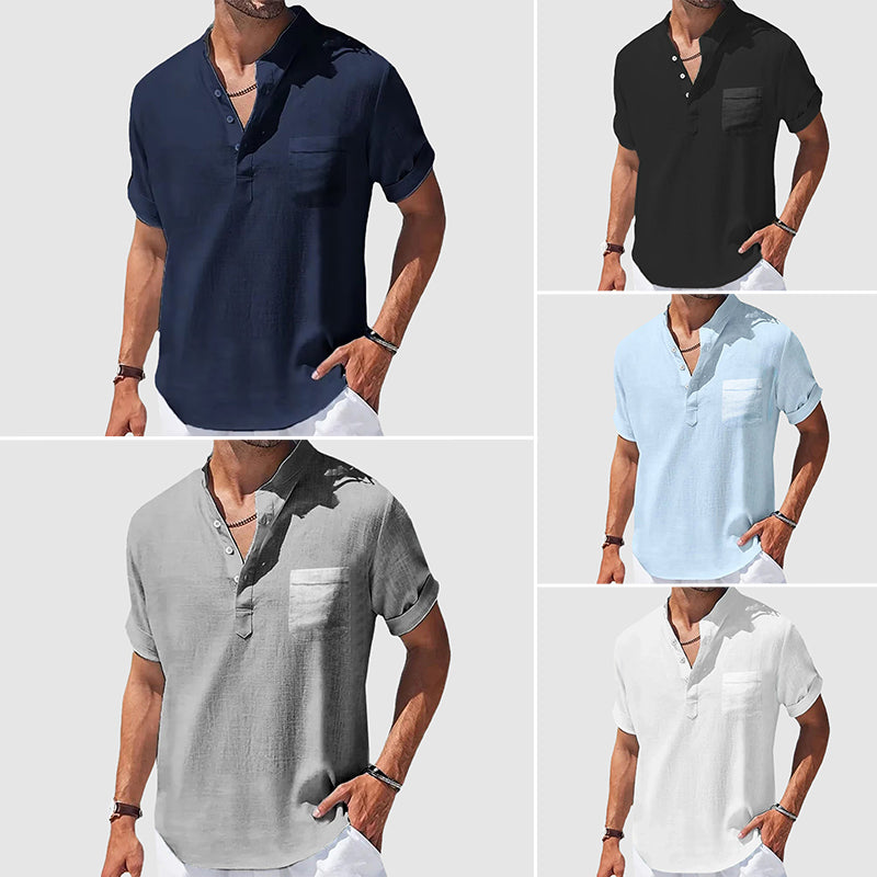 Chemise Homme Henley Décontractée 5