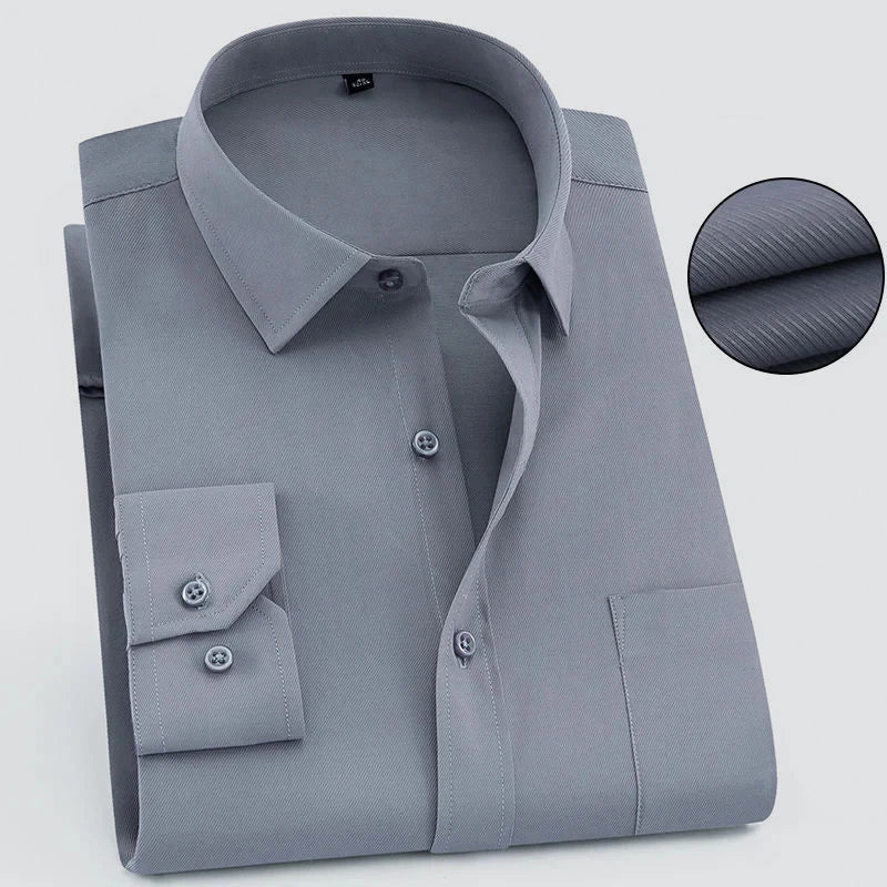 Chemise Homme Manches Longues Texturée Classique 3