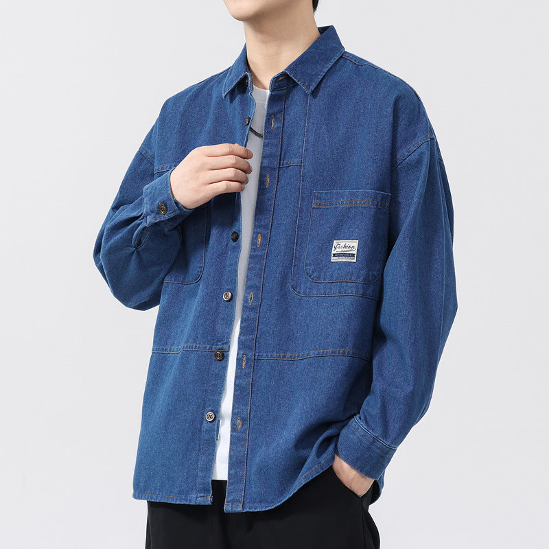 Chemise Homme Oversize Décontractée avec Poches 1