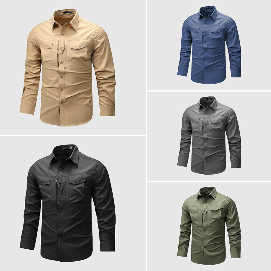 Chemise Homme à Manches Longues Multi-Poches 5