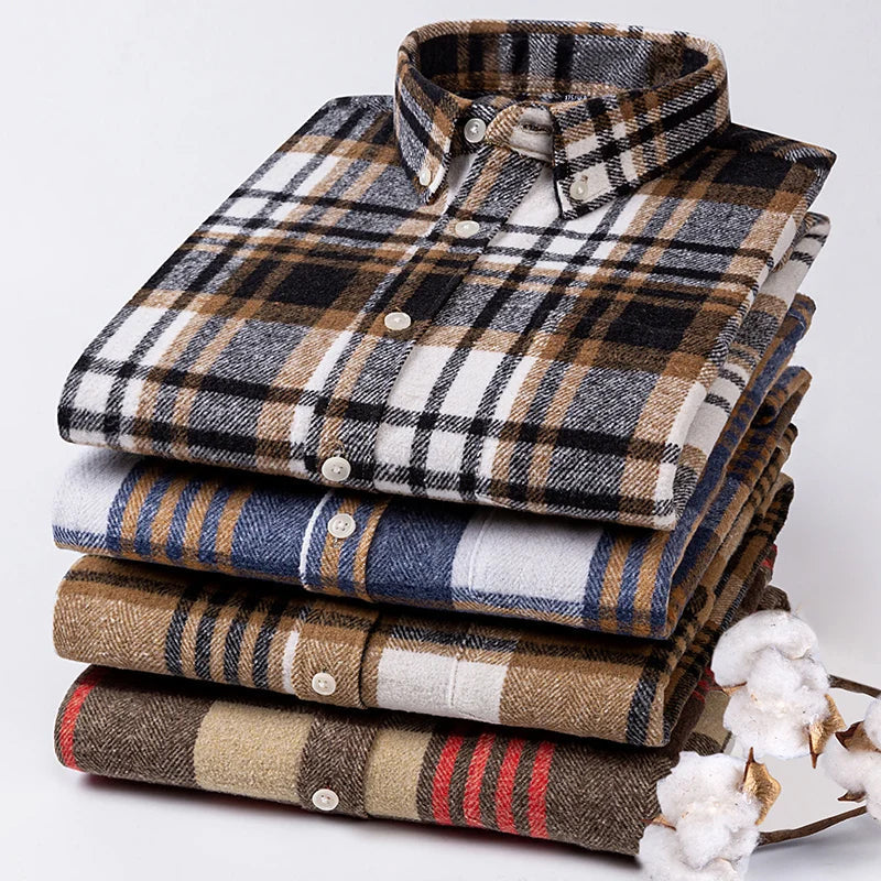 Chemise à Carreaux pour Homme Style Contemporain 7