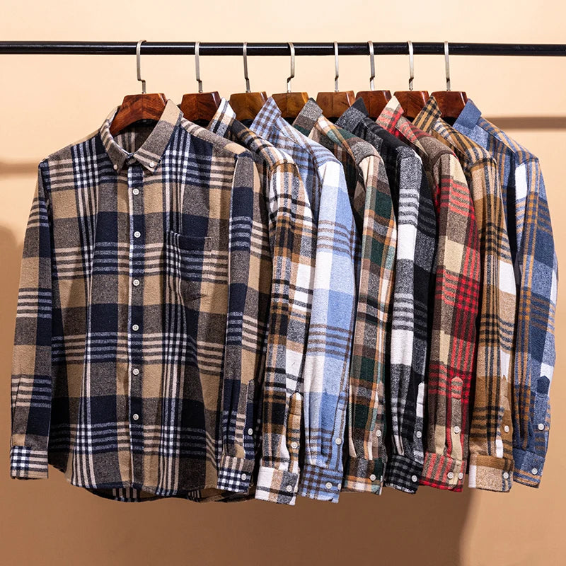 Chemise à Carreaux pour Homme Style Contemporain 8